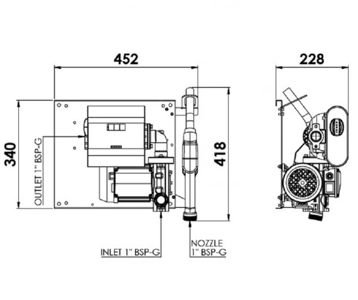 Топливораздаточная колонка для дизеля 220 в Adam Pumps WALL TECH 230V WT40011